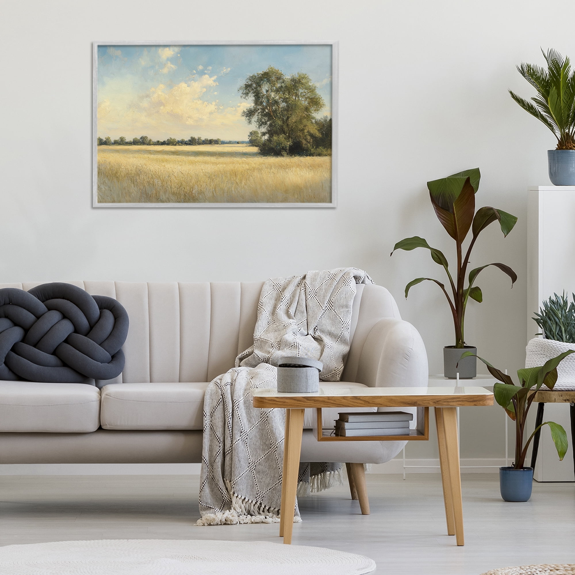 Stupell Industries Serene Wheat Field at Noon Gray Framed Giclee Art, design by Petal Prints Design