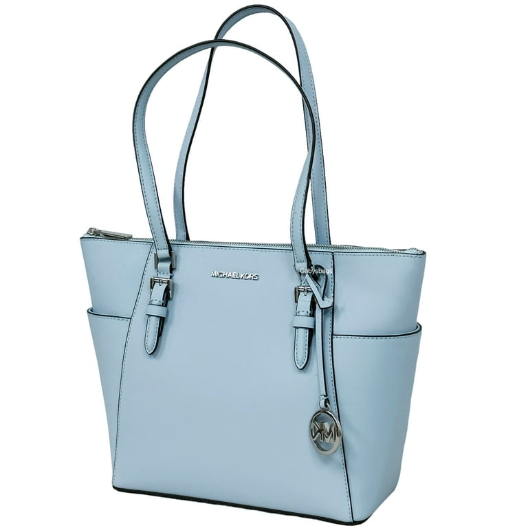 Michael Kors Charlotte Large Top Zip Tote (Navy/Silver  Hardware) : Clothing, Shoes & Jewelry