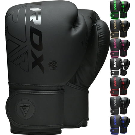 RDX Boxing Gloves for Men Women, Leather Punching Boxing Gloves for Adults, 8oz-16oz Unisex Gloves for Boxing, MMA, Muay Thai, Training,Black,16oz