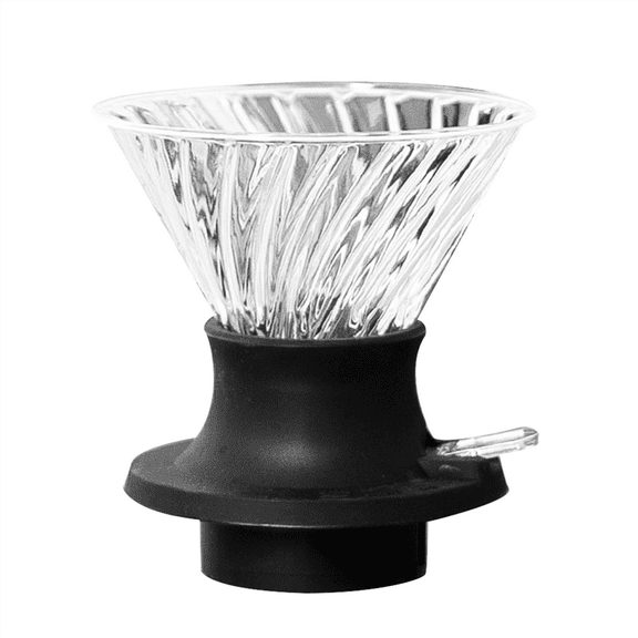 High Quality Adjustable Coffee Dripper Coffee Filter Glass with Funnel Coffee Filter Tray,1 * filter cup,Black & White