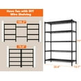 thumbnail image 3 of REIBII 71"H Wire Shelving Storage Shelves Metal Shelves for Storage,35.4"Wx13.7"D,Adjustable 5-Tier Garage Shelving Heavy Duty Storage Rack Pantry Shelf Kitchen Shelving,Black, 3 of 8