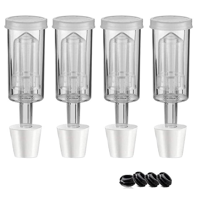 Kit de Sas de Fermentation avec 6 Bouchons, Serrures à Air, Kit de Brassage de Kombucha pour Bière et Vin, Sas à Bulles, Blanc Transparent