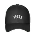 thumbnail image 2 of Daxton USA Cities States Baseball Hat Cap Arch Letters, Texas Black White, 2 of 2