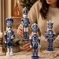 thumbnail image 6 of MInHoues Porcelain Nutcracker Figurines Set of 4, Christmas Wooden Nutcracker Soldier Ornaments with Chinoiserie Blue Pattern, Festive Decor for Tabletop Mantel Shelf, Xmas Decoration Gift, 6 of 6