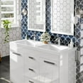thumbnail image 2 of Eviva Lugano 48" White Modern Double Sink Bathroom Vanity w/ White Integrated Top, 2 of 7