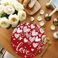 thumbnail image 2 of Red Love Valentines Round Placemats for Dinning Tables, Heat-proof Braided Table Mats 13 Inch, White Love Heart Washable Place Mat for Kitchen Restaurant Party Decor Supplies Table Setting, 2 of 9