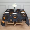 thumbnail image 3 of Halloween Glowing Pumpkins Pattern Square Tablecloth,Waterproof Square Table Cover,Wipeable Spillproof Washable Table Cover for Home Kitchen Party Decor 60"x60"(152x152cm), 3 of 6