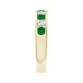 thumbnail image 3 of ANGARA Lab Grown Channel Set Emerald and Diamond Semi Eternity Ring for Women in 14K Yellow Gold (Size-3mm) | May Birthstone, Birthday, Anniversary, Jewelry Gift for Women | Lab-Grown Emerald Ring, 3 of 8