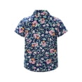 thumbnail image 2 of MSemis Boys Hawaiian Shirt Short Sleeve Button Down T-Shirt Tropical Luau Shirts Top Summer Beach Type D 140, 2 of 7