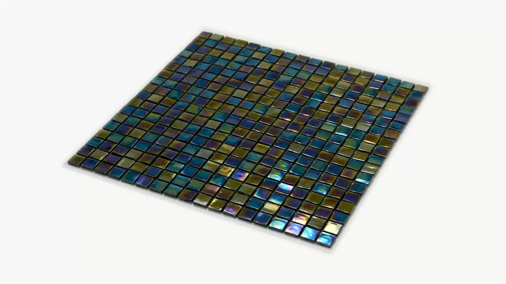 Skosh 11.6 in. x 11.6 in. Glossy Rainbow Green Glass Mosaic Wall and Floor Tile (18.69 sq. ft./case) (20-pack)