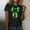Black 1, variant on Aobny Bow Fall Blouses St Patrick's Womens T-shirt Pullover Black Crew Neck Short Sleeve Women Going Out Tops,L