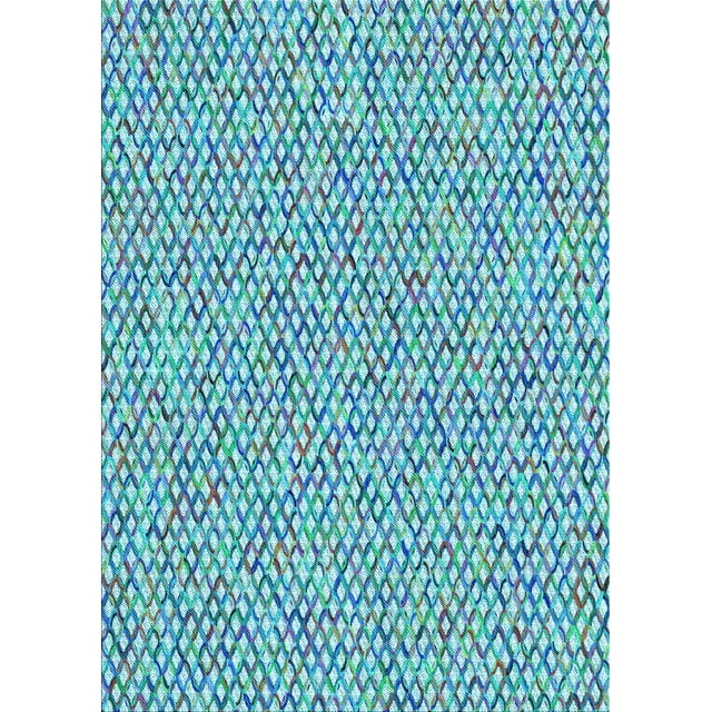 Ahgly Company Machine Washable Indoor Rectangle Transitional Glacial Blue Ice Blue Area Rugs, 8' x 10'