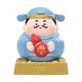 thumbnail image 1 of Estatua del dios chino de la riqueza, figurita Feng Shui, coleccionable, adorno, arte, artesanía Azul, 1 of 9
