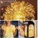 thumbnail image 2 of Guirnalda de luces YZhouD a pilas (2 unidades, 5 m, 50 LED, alambre de cobre plateado, luces brillantes para Halloween, Navidad, dormitorio, interior, exterior, boda, dormitorio, decoración (blanco, 2 of 7