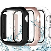 Funbiz 3 Pack Waterproof Case Compatible with Apple Watch Case 41mm iWatch SE Series 7 8 9 with Screen Protector, Full Protective PC Case Bumper Covers for iWatch SE Series 9 8 7 6 5 4 3 2 1