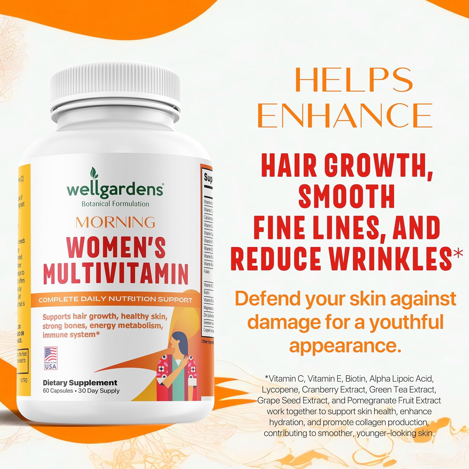 Pure Women’s Multivitamin for Hair Growth, Skin, Energy & Immune Support with Biotin, Zinc & Antioxidants - All Natural, Non-GMO, 30 Day Supply, Made in USA