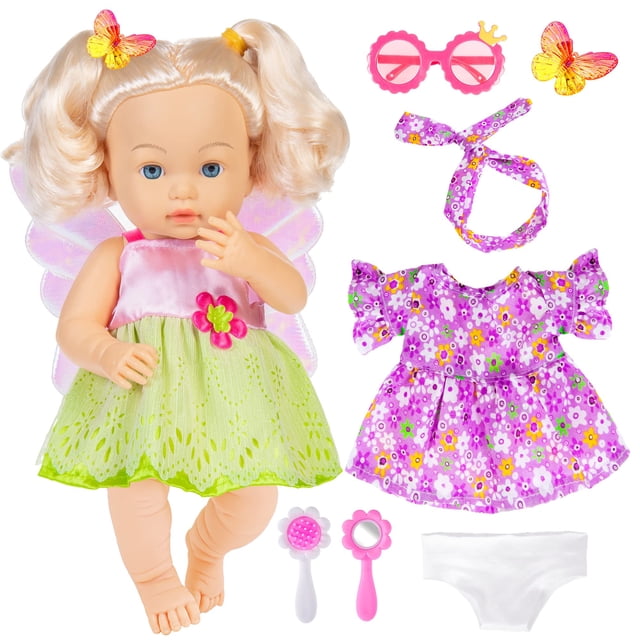Muñeca Baby Dollbie de 35 cm con accesorios de pelo y ropa para niña
