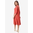 thumbnail image 2 of Roaman's Women's Plus Size 3/4 Sleeve Embellished Boatneck Dress, 2 of 6