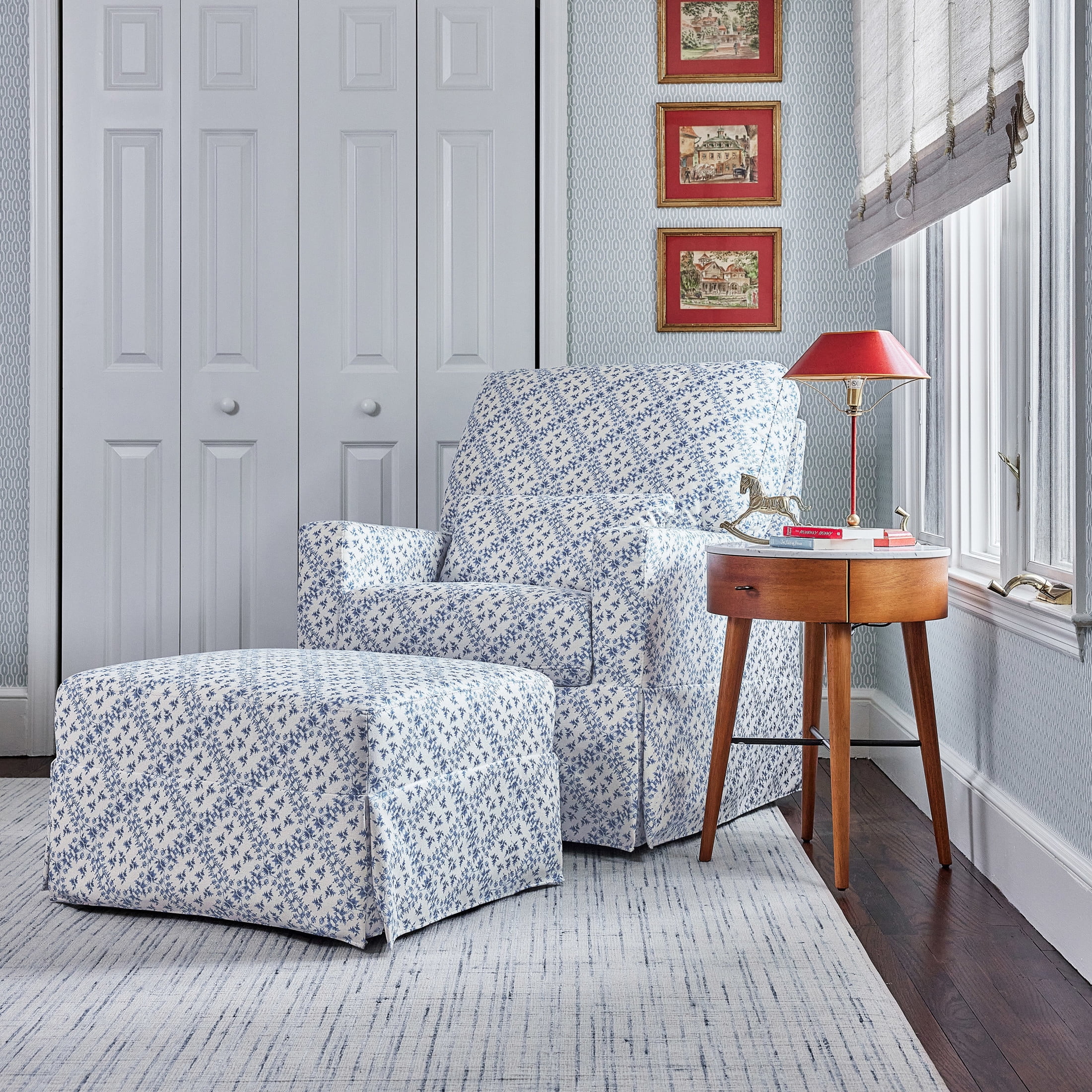 Namesake Sarah Flint x Namesake Crawford Gliding Ottoman in Eco-Performance Fabric | Water Repellent & Stain Resistant