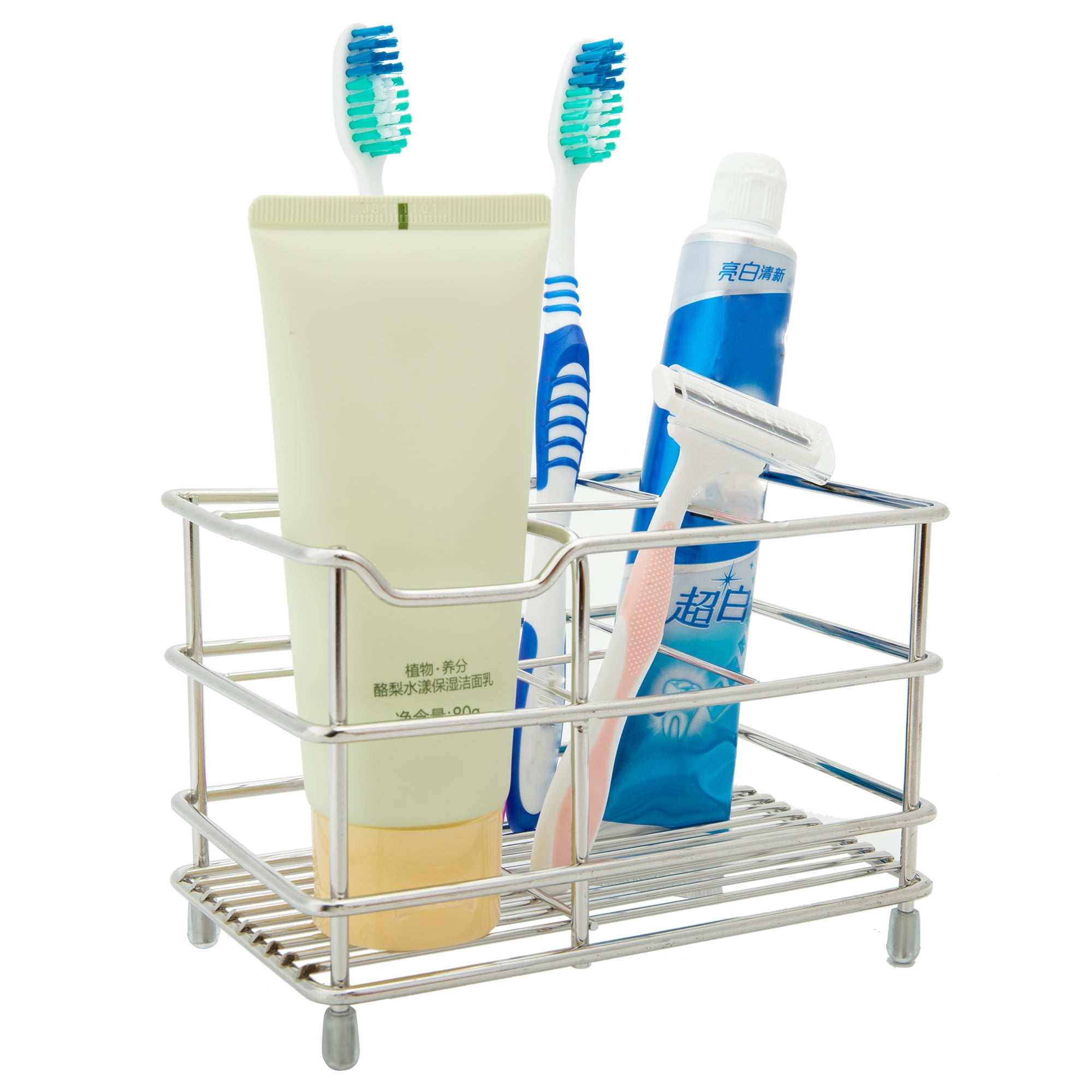 SAYFUT Stainless Steel Toothbrush, Toothpaste Holder for Bathroom and