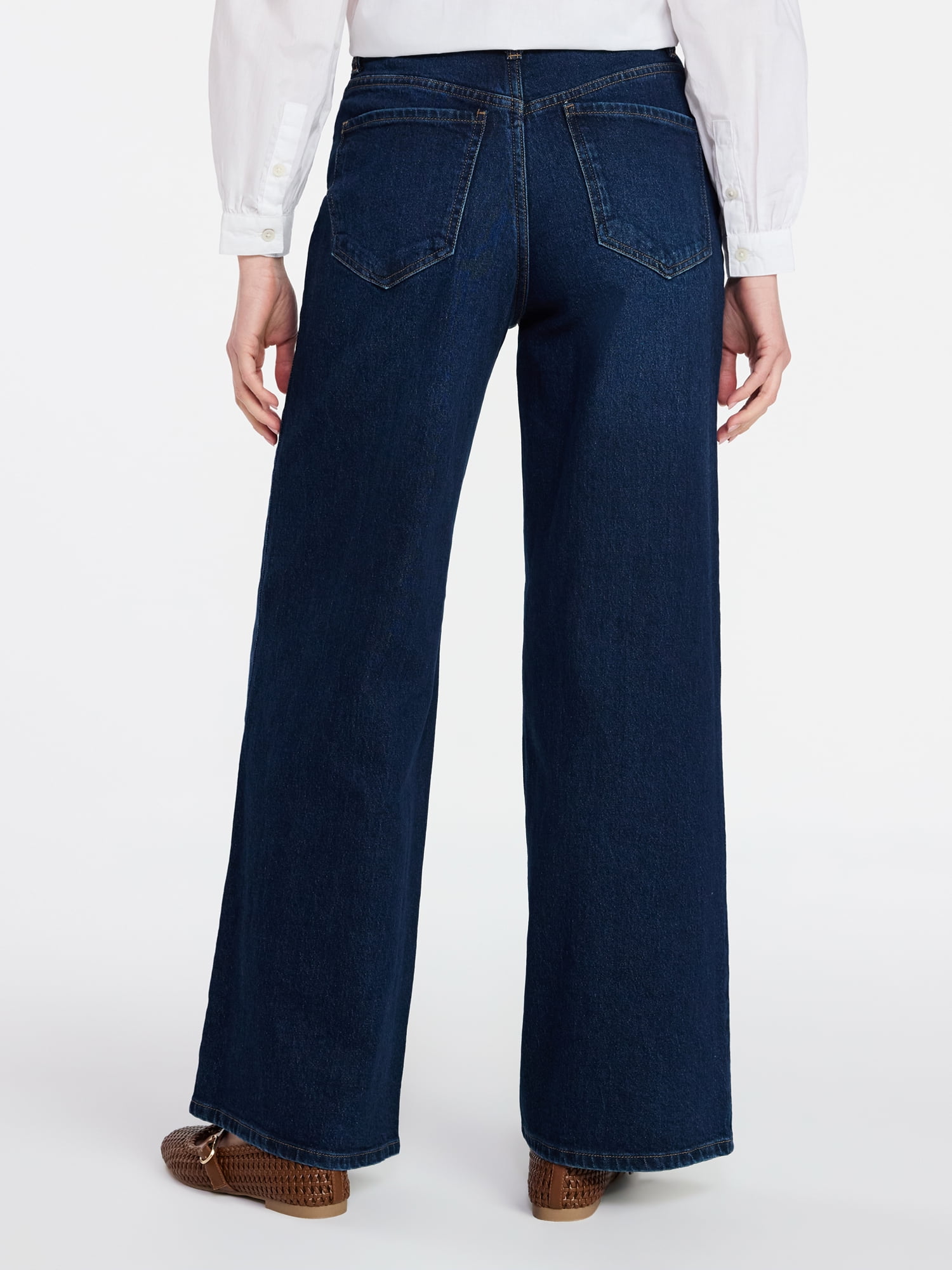 Time and Tru Women's Wide Leg Jeans, 31" Inseam, Sizes 0-22, 0L-22L