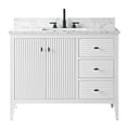 thumbnail image 5 of Vanity Art 42" Double Door Bathroom Vanity with Sink, Freestanding Storage Cabinet with Engineered Marble Top, Flip Down Tray, Drawer, and Shelf, 5 of 6