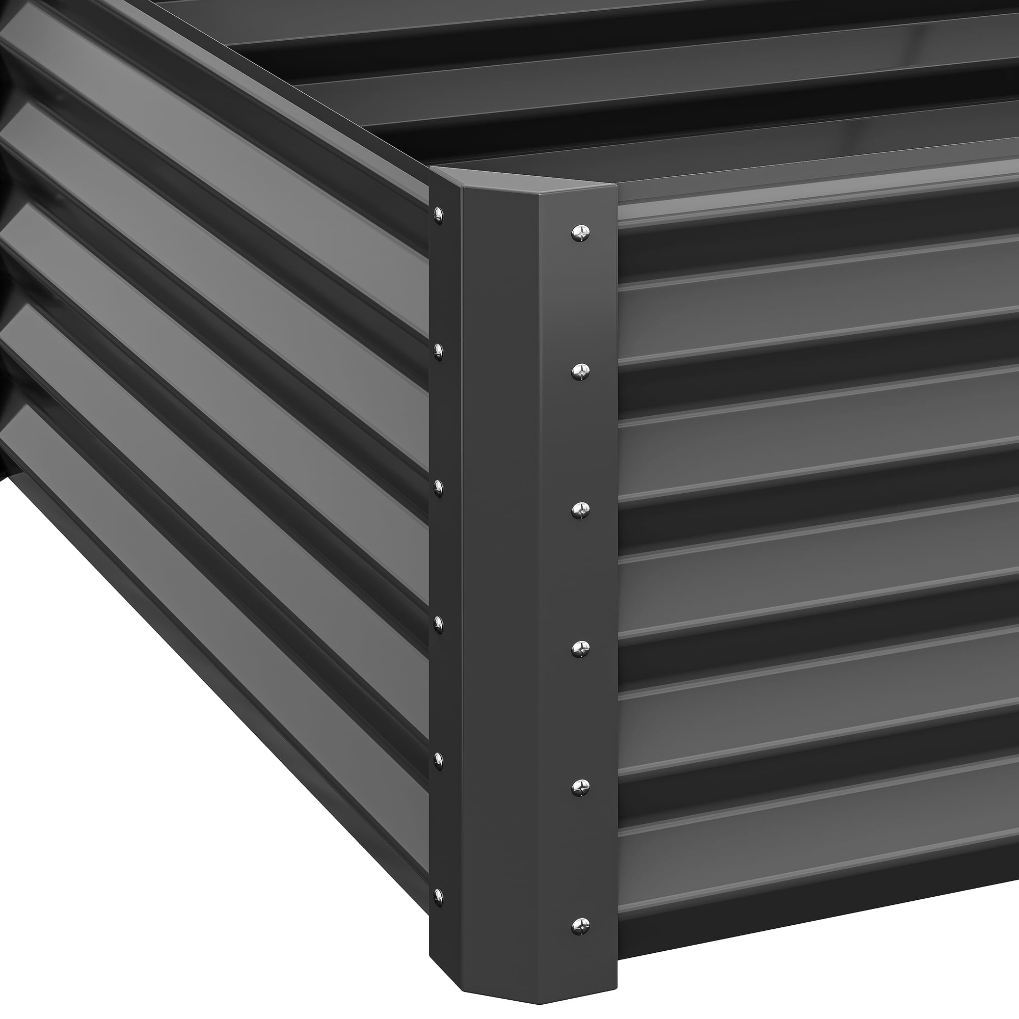 Uforic 2-Pack 6ftx3ftx1ft Large Raised Garden Bed Kit,Outdoor Galvanized Metal Patio Planter Box with Safety Rubber & Gloves,,Black