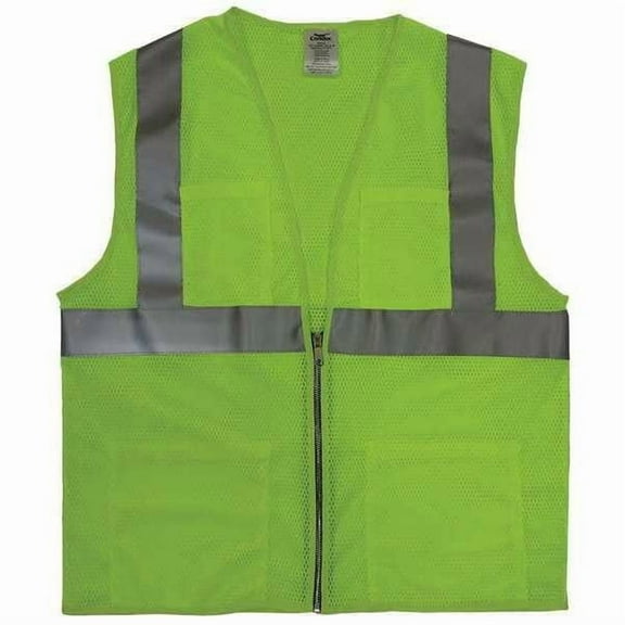 Condor 4XL Class 2 Cool Dry High Visibility Vest, Lime 4GJP6