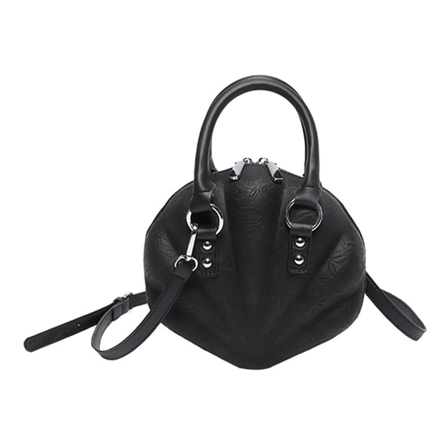 Bolso Hombro para Mujer Bolso Tipo Cartera Cuero PU Con Forma Concha (negro)