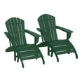 thumbnail image 5 of WestinTrends Dylan Outdoor Lounge Chairs Set of 2, 4 Pieces Seashell Adirondack Chairs with Ottoman Set, All Weather Poly Lumber Outdoor Patio Chairs Furniture Set, Dark Green, 5 of 10