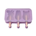 thumbnail image 1 of Paquete de 2 moldes de silicona para paletas YONGSHENG 3 cavidades con 100 palos de madera, 1 of 5