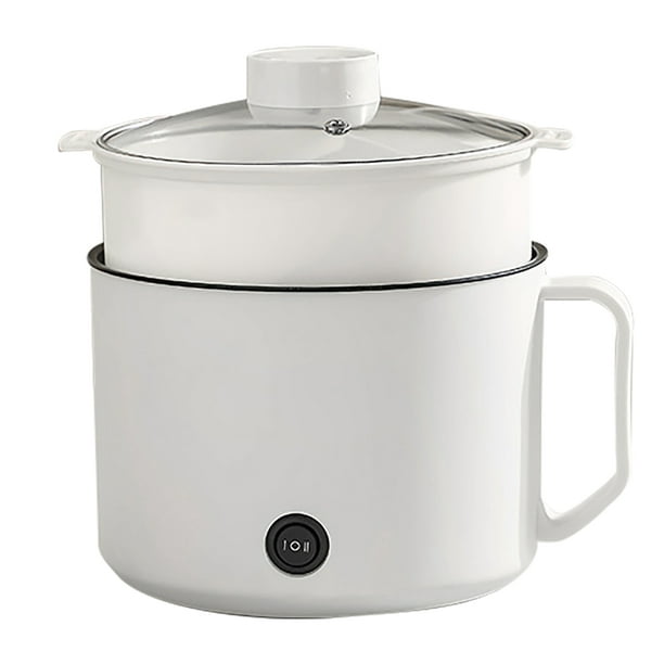 Mini olla caliente portátil de calentamiento rápido fácil de limpiar cocina eléctrica multifuncional para el hogar dormitorios oficina enchufe AU 220 V blanco olla individual + cesta