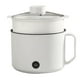 thumbnail image 1 of Mini olla caliente portátil de calentamiento rápido fácil de limpiar cocina eléctrica multifuncional para el hogar dormitorios oficina enchufe AU 220 V blanco olla individual + cesta, 1 of 5