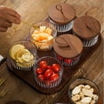 thumbnail image 5 of Dessert Display Glass Bowl with Wooden Serving Tray Divided Serving Dishes, 4 Grid, 5 of 7