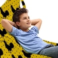 thumbnail image 1 of Rooster Lounger Chair Bag, Repeating Animal Silhouettes Placed on a Polka Dotted Background, High Capacity Storage with Handle Container, Lounger Size, Yellow Charcoal Grey, by Ambesonne, 1 of 5