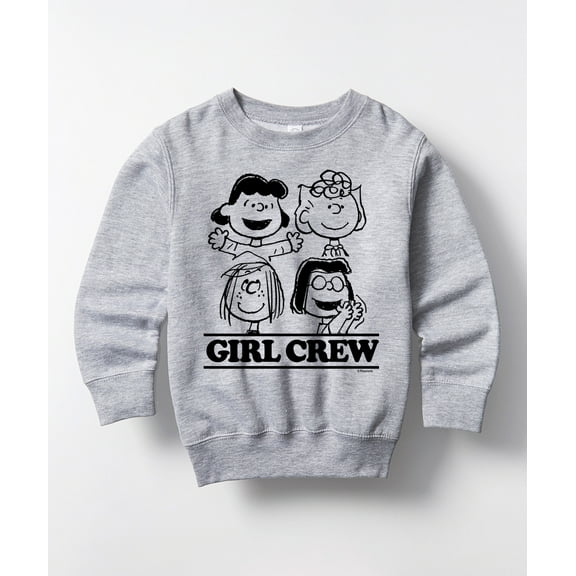 Peanuts - Girl Crew - Toddler And Youth Crewneck Fleece Sweatshirt