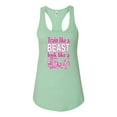 thumbnail image 2 of Train Like a Beast Look Like a Beauty Gym / Workout Ladies Racerback Tank Top, Mint, Small, 2 of 3