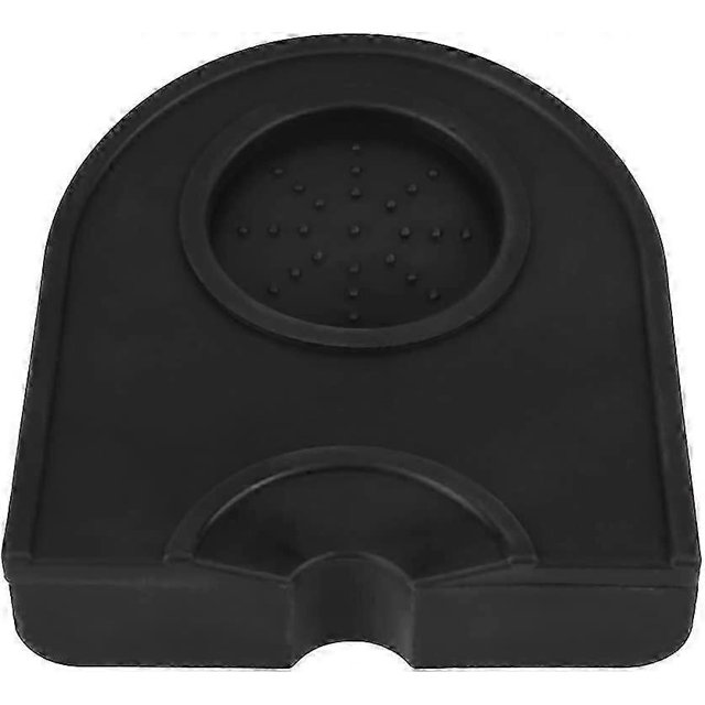 1 piece non-slip silicone back sheet for home or bar coffee powder pressing pads. (black)