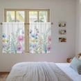 thumbnail image 3 of Colorful Spring Floral Tier Curtains 54 Inch Length, Farmhouse Flowers Modern Botanical Cafe Short Curtains for Bathroom Over Sink, Small Kitchen Curtain Light Filtering Drapes 2 Panels 27.5"Wx54"L, 3 of 8