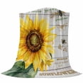 thumbnail image 6 of Yellow Sunflower Blanket Soft Cozy Warm Throw Blanket for Couch, Plush Fuzzy Flannel Fleece Blankets for Sofa, Elegant Pastoral Floral Wooden Bed Blankets Lightweight Gifts for Women, 50"x60", 6 of 9