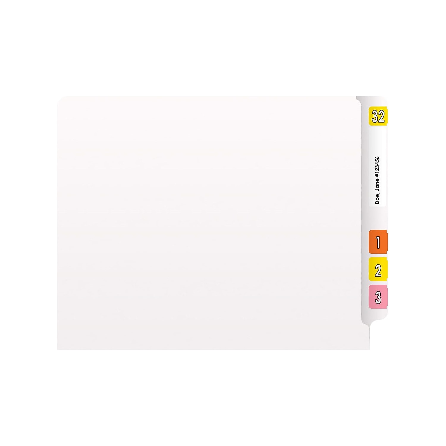 Medical Arts Press Heavy-Duty End Tab File Folder Straight Cut Letter-Size White 40/Box