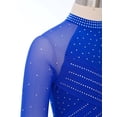 thumbnail image 5 of TTAO Kids Girls Sparkly Figure Ice Skating Leotards Long Sleeve Solid Color Gymnastics Unitard Bodysuit Royal Blue 16, 5 of 7