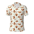 thumbnail image 2 of Daiia Squirrel Playing Pattern Men’s Polo Shirts,Solid Deck Shirt,Classic Fit, Breathable Cotton Polo for Casual and Sport Wear-, 2 of 7