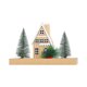 thumbnail image 1 of Casa de madera con árboles nevados Inteprter Decoración navideña iluminada por LED, 1 of 6