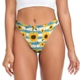 thumbnail image 1 of Balery White Blue Striped Sunflower Tangas de Algodón para Mujer con Estampado – Ropa Interior Sexy, Transpirable, G-string-3X-Large, 1 of 6