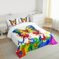 thumbnail image 3 of Homewish Cute Watercolor Butterfly Queen Comforter Set,Multicolor Graffiti Bedding Sets,Modern Aesthetic Art Bedding Comforter Set For Girls Teens,Luxury Bedroom Decor,3-Piece, 3 of 8