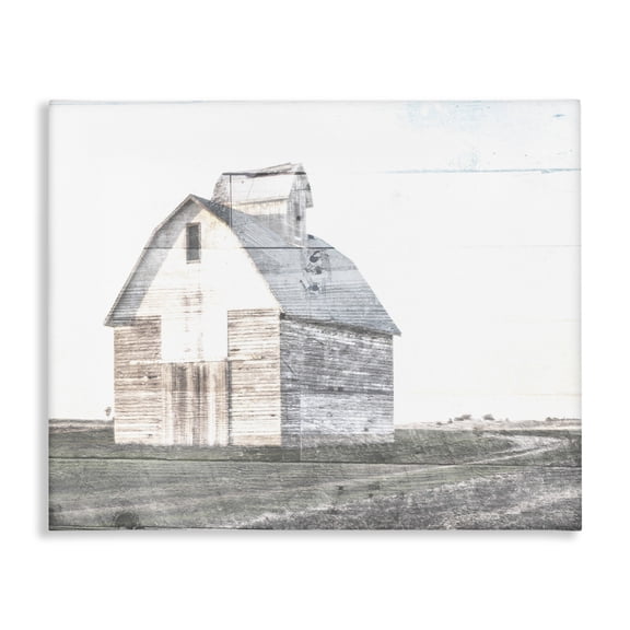 Stupell Industries Rustic Lodge Rustic Bright White Barn in a Field Canvas Art, 40 x 30, by Milli Villa