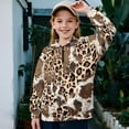 thumbnail image 2 of Uorisanigo Girls Half Zip Sweatshirt Fall Fashion Outfits Clothes Brown Cow Leopard Print Long Sleeve Athletic Tops Drop Shoulder Pullover Jackets Shirts Top for Sports and Daily Wear, 2 of 7