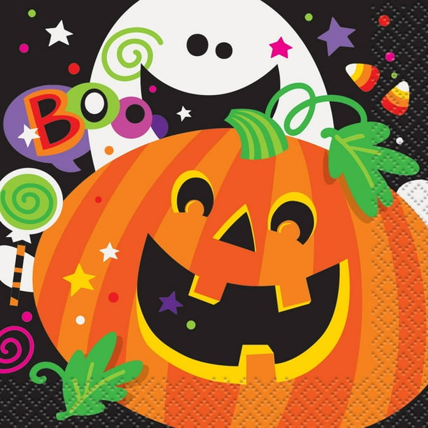 Happy Halloween Paper Beverage Napkins, 5 in, 16ct