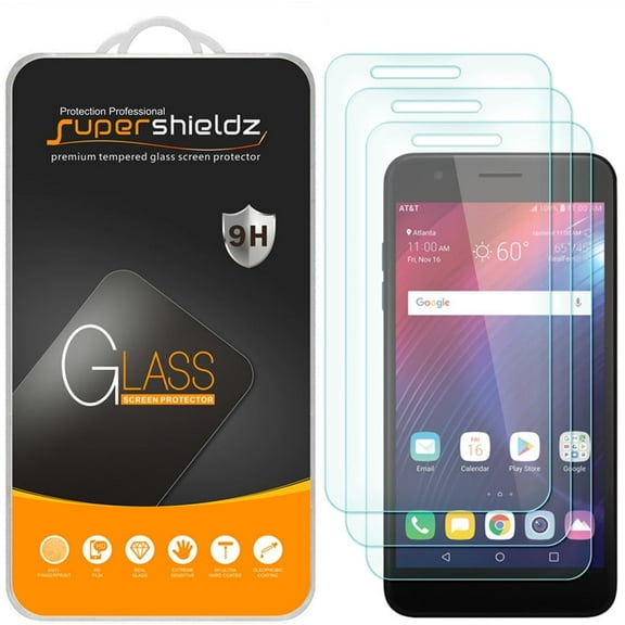 [3-Pack] Supershieldz for LG Xpression Plus Tempered Glass Screen Protector, Anti-Scratch, Anti-Fingerprint, Bubble Free